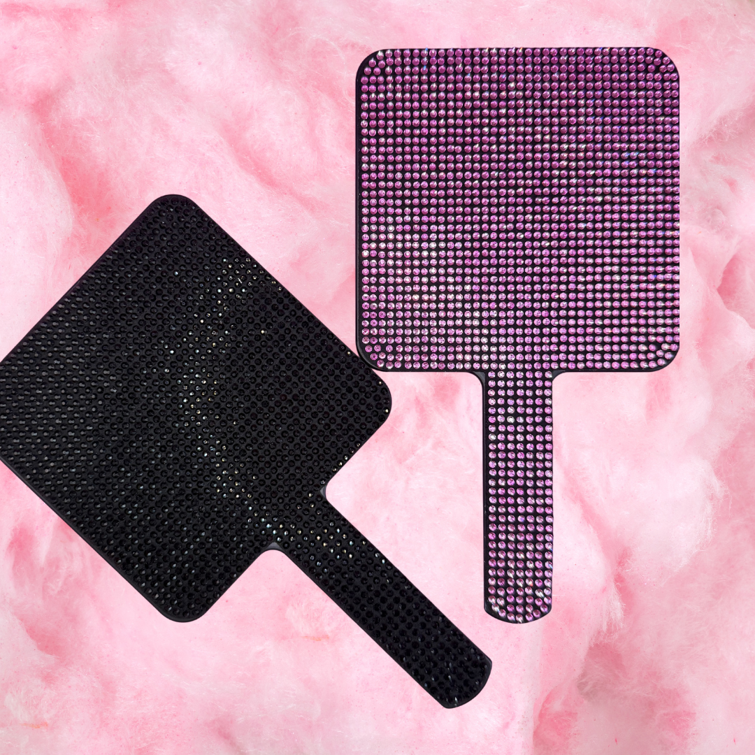 Rhinestone Hand Held Mirror